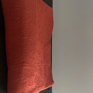 Elegant Burnt Orange Quilted Coverlet